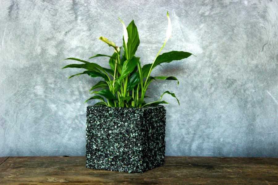 Ekskluzywna donica Marbi - Black & Green – stylowa dekoracja do salonu, biura, ogrodu i na taras