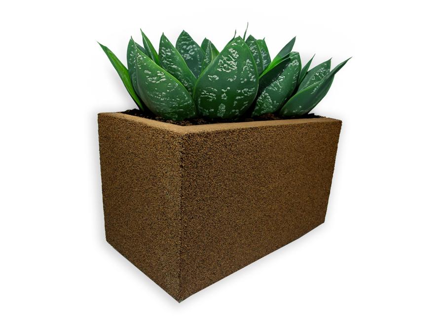 Brązowa donica prostokątna Modern – Brown 3 z rośliną