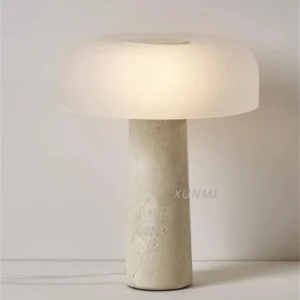 Lampa Podłogowa z Kamienną Podstawą, Nowoczesny Design