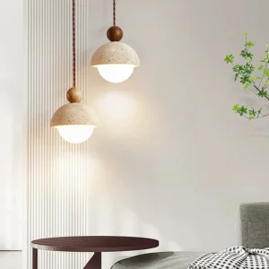 Lampa wisząca kula kamienna LED – styl nowoczesny