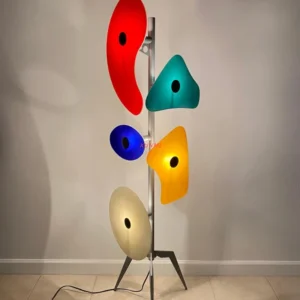 Lampa stojąca kolorowa, metalowa, nowoczesny design, 170 cm