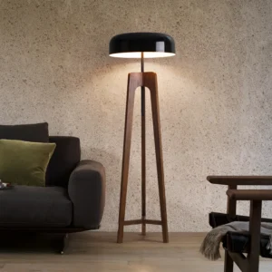 Lampa Podłogowa LED Drewniana, Nowoczesny Design