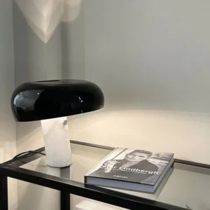 Lampa nocna stojąca szklana w kształcie grzyba – styl nowoczesny