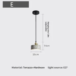 Nowoczesna lampa wisząca kamienna, styl Art Deco