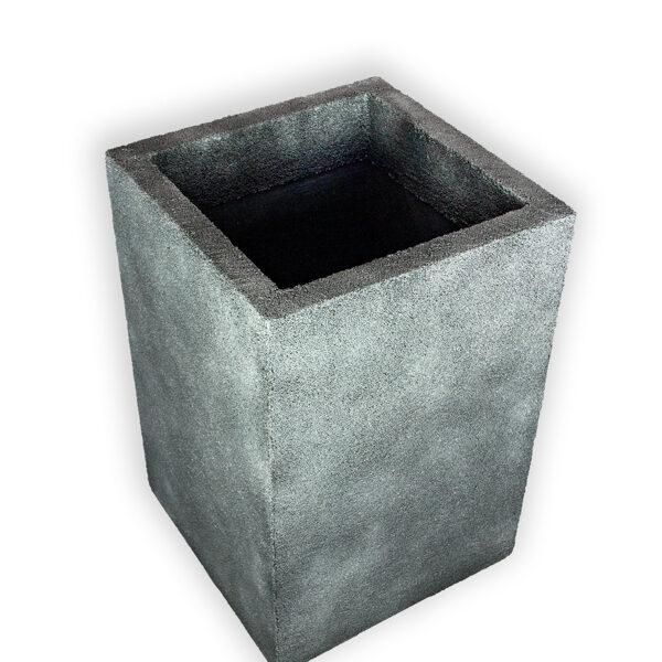Donica srebrna kwadratowa wysoka 41x41x60 cm Modern – Silver 4 | Stylowa i trwała